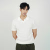 Lightly Mature Men's Lapel Knitted Polo Shirt Solid Color Short Sleeve