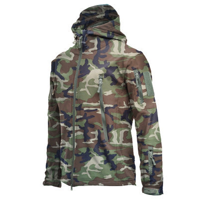 Men's Jacket Overalls Waterproof Fleece Camouflage Soft Shell Clothing Tactical Outdoor Keep Warm