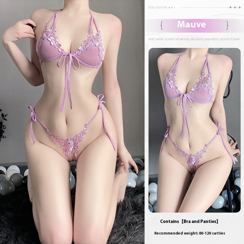 Sexy Lingerie Sexy Three-point Small Breast Size Exaggerating Bra Pure Desire Style Uniform Suit