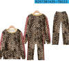 Creative Leopard Print Sweater Casual Pants Suit