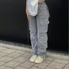 Autumn And Winter European And American Women's Clothing Tooling Straight-leg Trousers