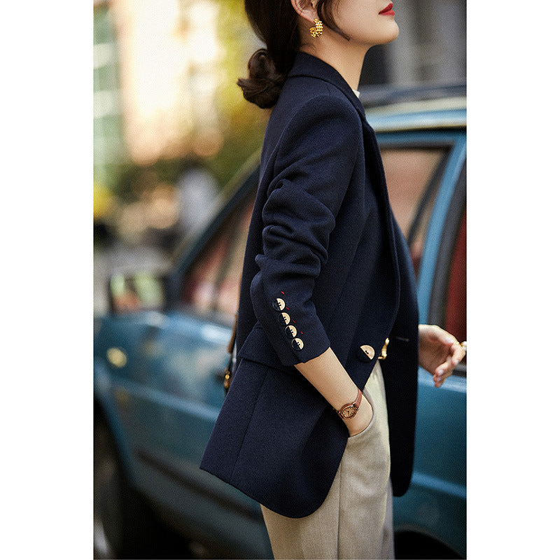 Autumn And Winter Wool-like Suit Jacket For Women