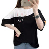 Cute Rabbit Embroidered T-Shirt Women Short Sleeve Half Sleeve