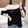 Cute Rabbit Embroidered T-Shirt Women Short Sleeve Half Sleeve