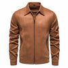 Fashion Lapel Zipper Jacket Autumn And Winter Solid Suede Coat Men's Clothing Outdoor