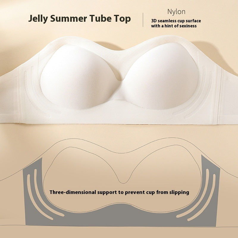 Summer Thin Bra Sling Seamless Push Up Small Chest Invisible Non-slip Bra