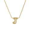 Brass 18K Inlaid Zirconium 26 English Small Letters Pendant Necklace