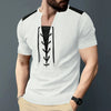 Casual Multicolor Stitching Rope Round Neck Short Sleeve