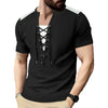 Casual Multicolor Stitching Rope Round Neck Short Sleeve