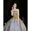 Purple Tube Top Light Miniature High-end Banquet Embossed Toast Dress