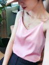 Solid Sleeveless Casual Tops V-Neck Female Vest  Women  Summer Silk Tank