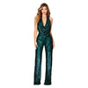 Summer Women's Sleeveless Halter Sequined Jumpsuit