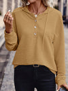 Solid Color Casual Drop-shoulder Long-sleeve Top