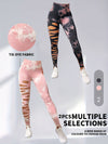 2 Pack Hollow Sexy High Elastic Women's Tie Dye Cutout Tights High Waist Workout Yoga Leggings, Scrunch Butt Lifting Elastic Pants, Tummy Control Butt Lifting Workout Yoga Athletic Pants