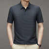 Ice Silk Short Sleeve Polo Men's Lapel Half Sleeve Jacquard T-shirt