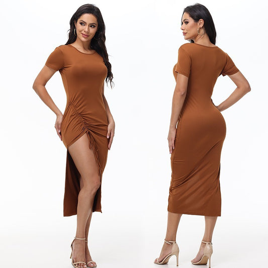 Women's Irregular Slit Mid-length Dress