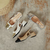 French Style Fairy Square Bow Color-matching Sandals