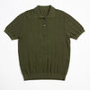 Ice Silk Short Sleeve Knitted Fashion Vertical Stripes Lapel Men