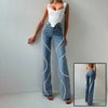 Loose Straight Leg Jeans And Fashionable Casual Pants With A Rhine Stone Denim Design Around Them Suitable For Women