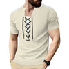 Casual Multicolor Stitching Rope Round Neck Short Sleeve