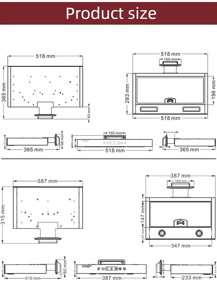 Modification Accessories Trailer Kitchen Range Hood Iveco Quanshun B- Type RV Mini Range Hood