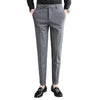 Thickened, Sanded Fabric Korean Men's Slim-fitting Small Straight Pants