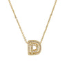 Brass 18K Inlaid Zirconium 26 English Small Letters Pendant Necklace