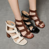 Summer New Hollow Retro Thick High Heel Sandals For Women