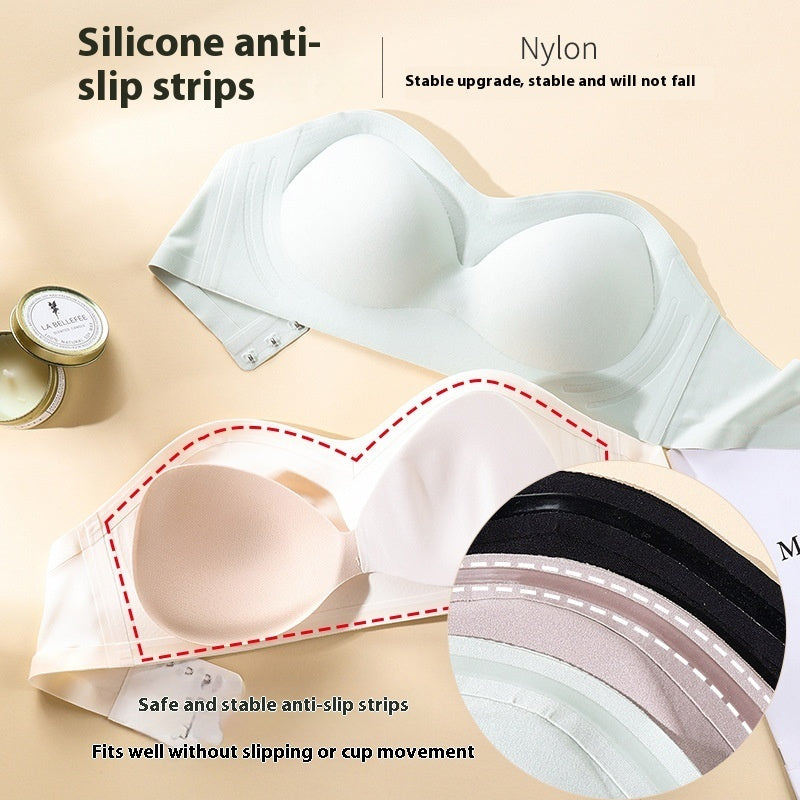 Summer Thin Bra Sling Seamless Push Up Small Chest Invisible Non-slip Bra