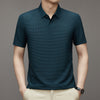 Ice Silk Short Sleeve Polo Men's Lapel Half Sleeve Jacquard T-shirt