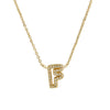 Brass 18K Inlaid Zirconium 26 English Small Letters Pendant Necklace