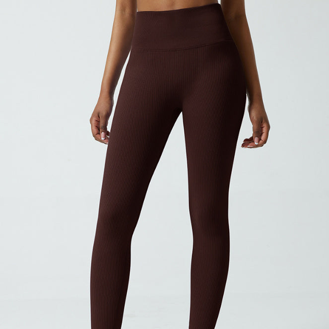 Threaded Waist Hugging Peach Hip Yoga Pants