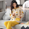 Loose Print Pajamas Women Autumn Winter Pyjama Set Long Sleeves And Trousers Elegant Sleepwear Girl Loungewear Home Clothes