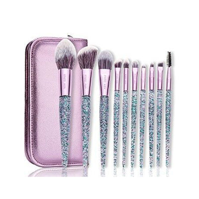 10 PCs Crystal Makeup Brushes Brush Suit Glitter Powder Handle Blush Loose Powder Brush Set