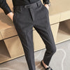 Thickened, Sanded Fabric Korean Men's Slim-fitting Small Straight Pants