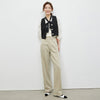 Apricot Wide-leg Draggle-tail Trousers Loose Straight