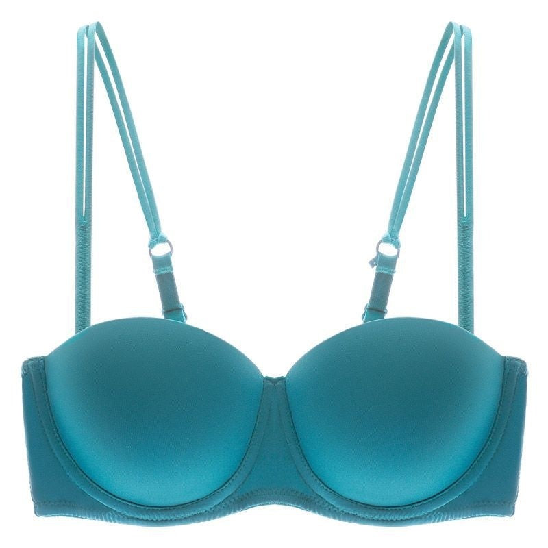 Seamless Underwear Women's Small Chest Push Up Strapless Bra Demi Cup