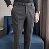 Thickened, Sanded Fabric Korean Men's Slim-fitting Small Straight Pants