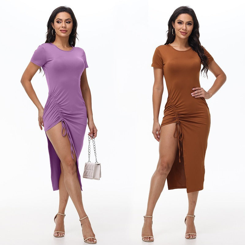 Women's Irregular Slit Mid-length Dress