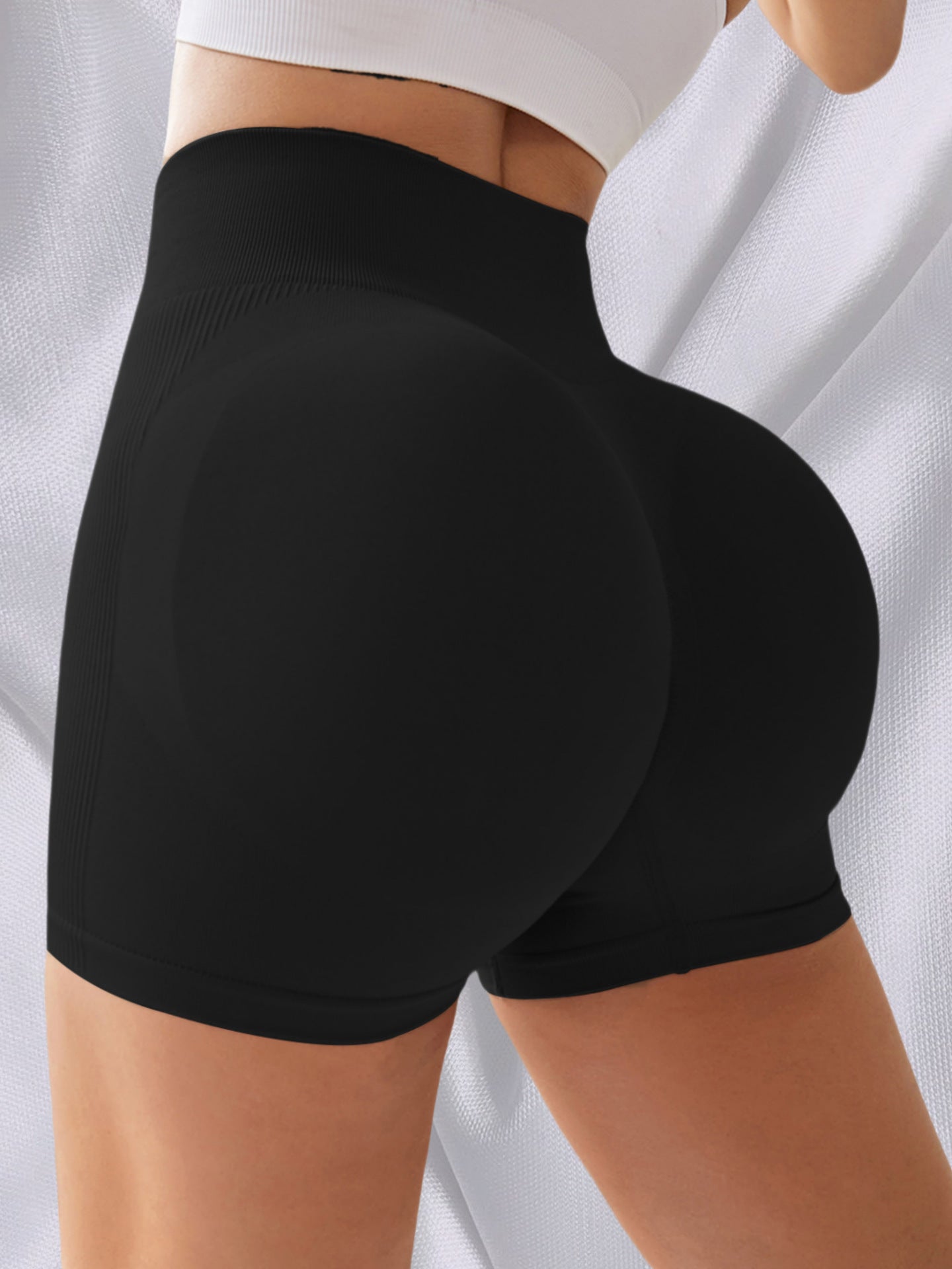 Yoga Pants High Waist High Elastic Solid Color Breathable Quick-drying Sports And Fitness Shorts