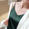 Solid Sleeveless Casual Tops V-Neck Female Vest  Women  Summer Silk Tank