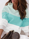 Autumn Hooded Stitching Long Sleeve Loose-fitting Casual Pullover T-shirt Top