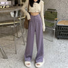 Casual High Waist Drooping Suit Mopping Purple Pants