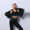 3PCS Yoga Set Seamless Sport Set Women Gym Clothing Leggings Women Crop Top GySports Bra Women Fitness m Set Womens Outfits Tracksuit