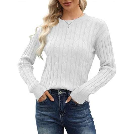 Pullover Base Long-sleeved Sweater Solid Color Round Neck Women's Sweater