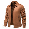 Fashion Lapel Zipper Jacket Autumn And Winter Solid Suede Coat Men's Clothing Outdoor
