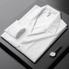 High-grade Cuban Collar Pleated Shirt Men's Long Sleeve