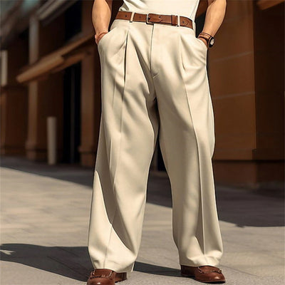 Men's Wide Leg Leisure Front Pocket Straight Daily Street Pants