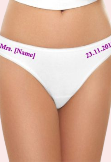 Mrs. New Name Hot Purple Print Cotton Bikini Panty