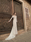 Fantasy V-neck Exposed Back Long Sleeve Mop Dress